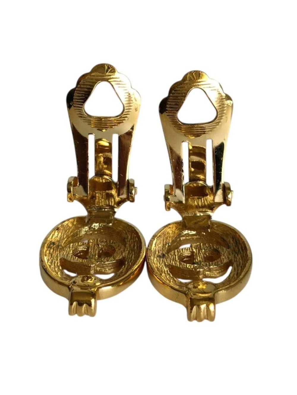 ★SOLD★ Dior CD Rhinestone Clip Earrings Gold - Picture 5 of 7